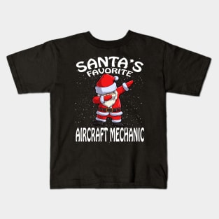 Santas Favorite Aircraft Mechanic Christmas Kids T-Shirt